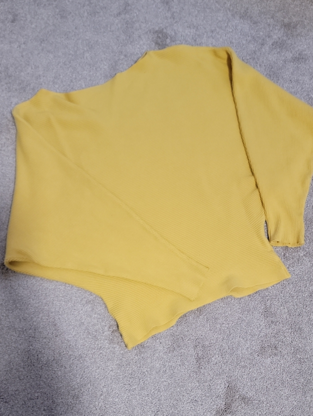 Yellow Ribbed Long Sleeve Sweater